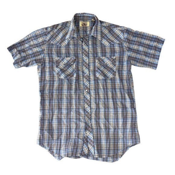 Other - Vintage Cheyene Outfitters Men's Western Plaid Pearl Snap Shirt Size L